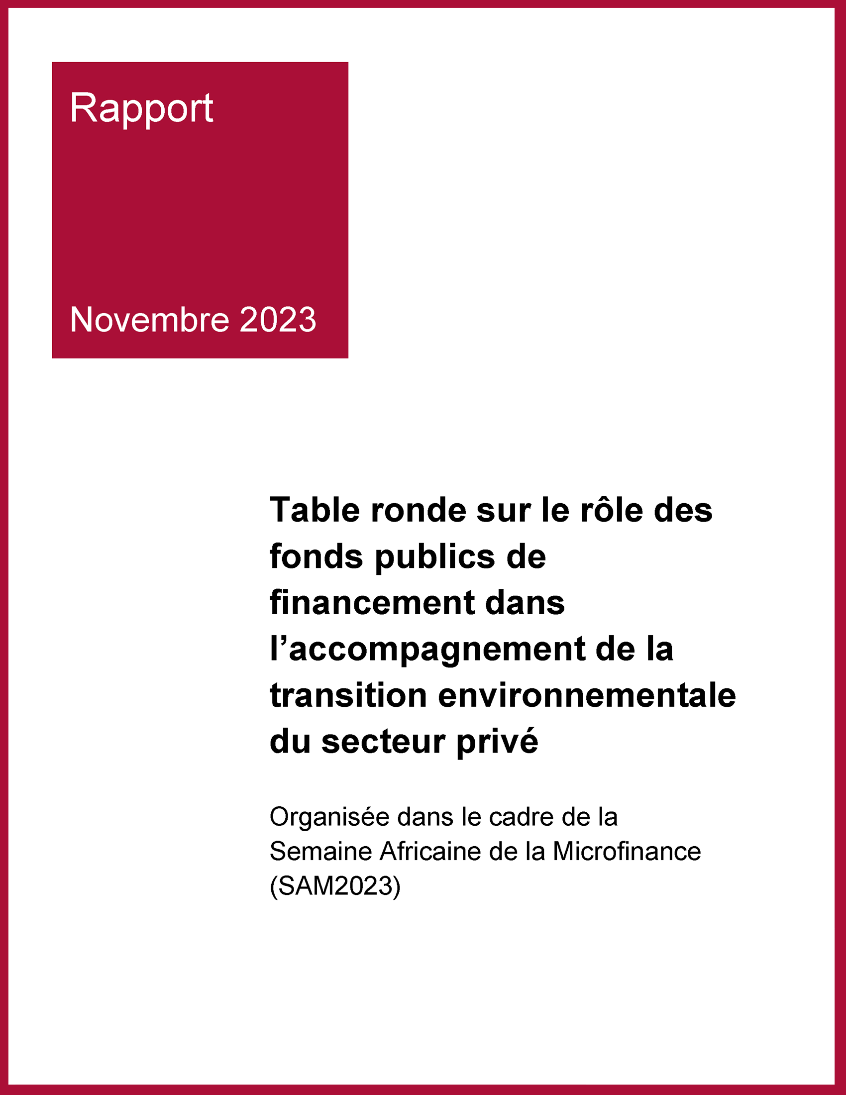 Cover_Rapport_table ronde sur le rôle des fonds publics de financement