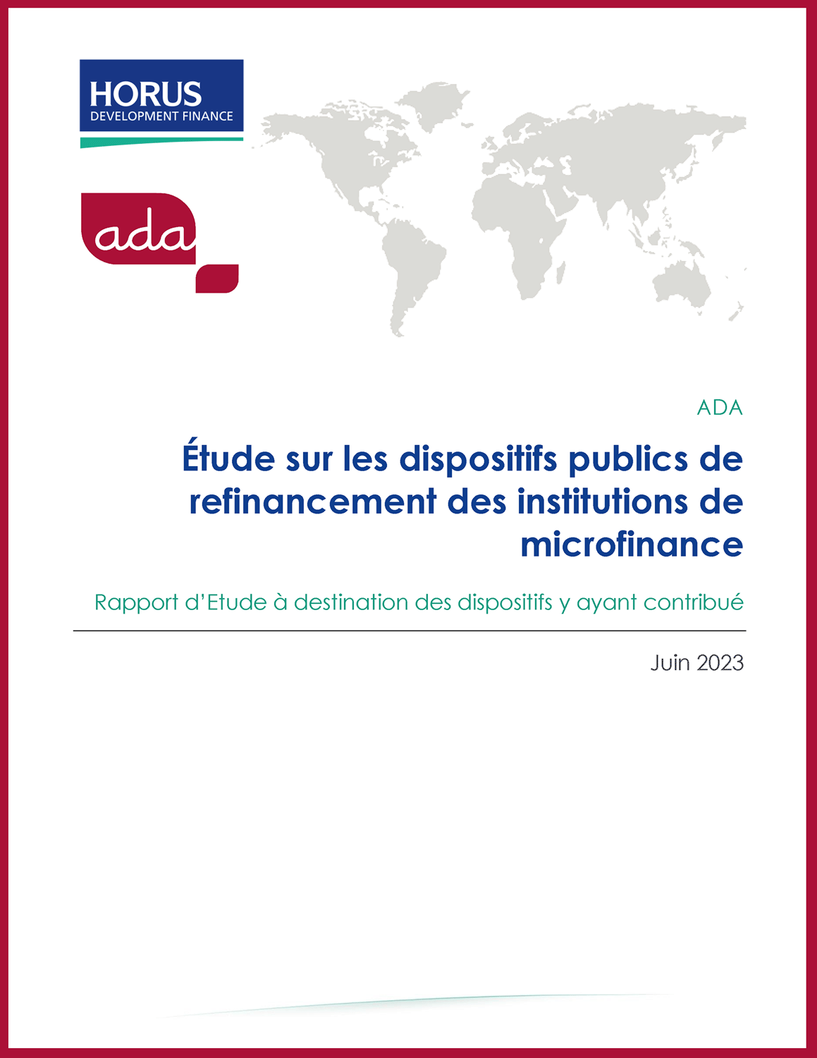 Étude sur les dispositifs publics de refinancement des institutions de microfinance