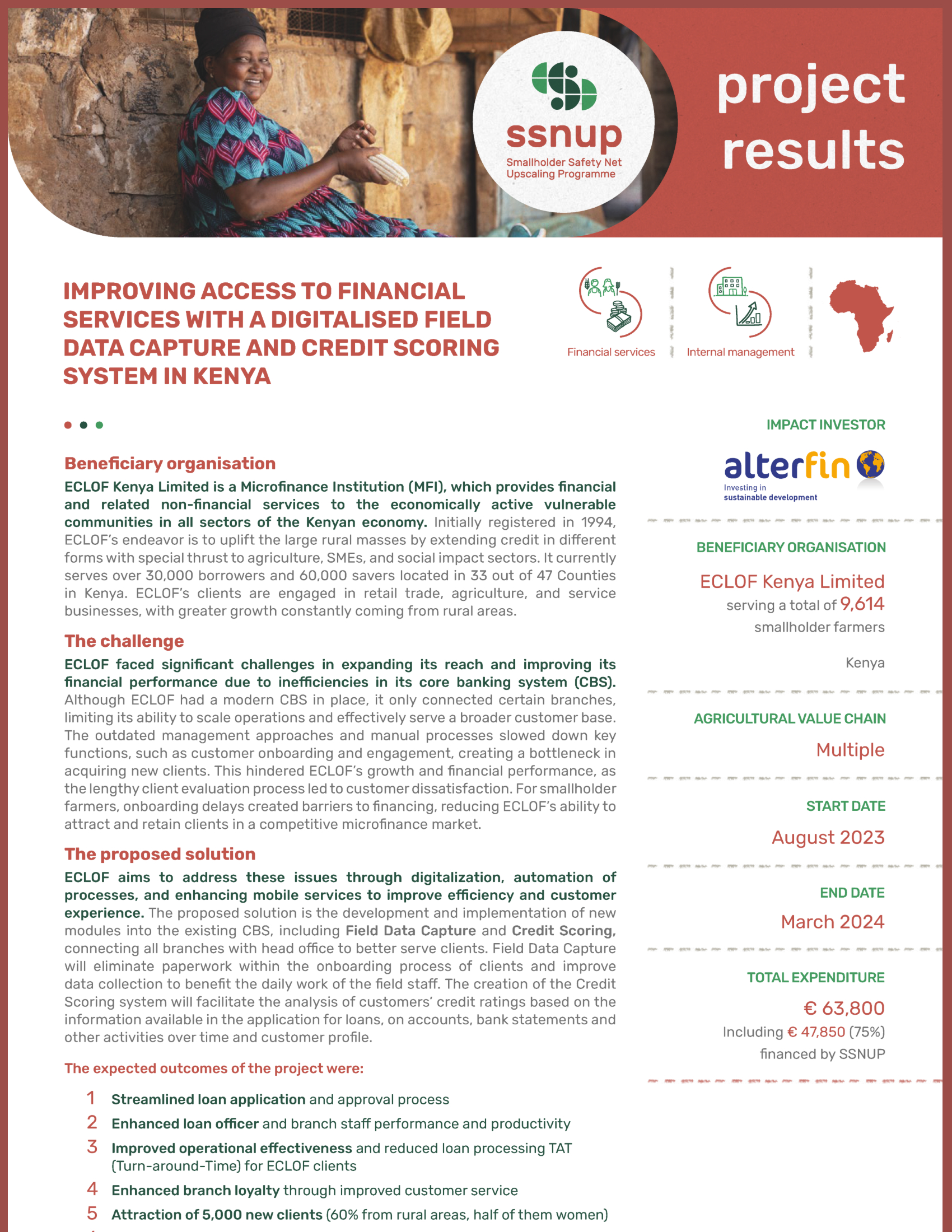 Cover Improving access to financial services with a digitalised field data capture and credit scoring system in Kenya