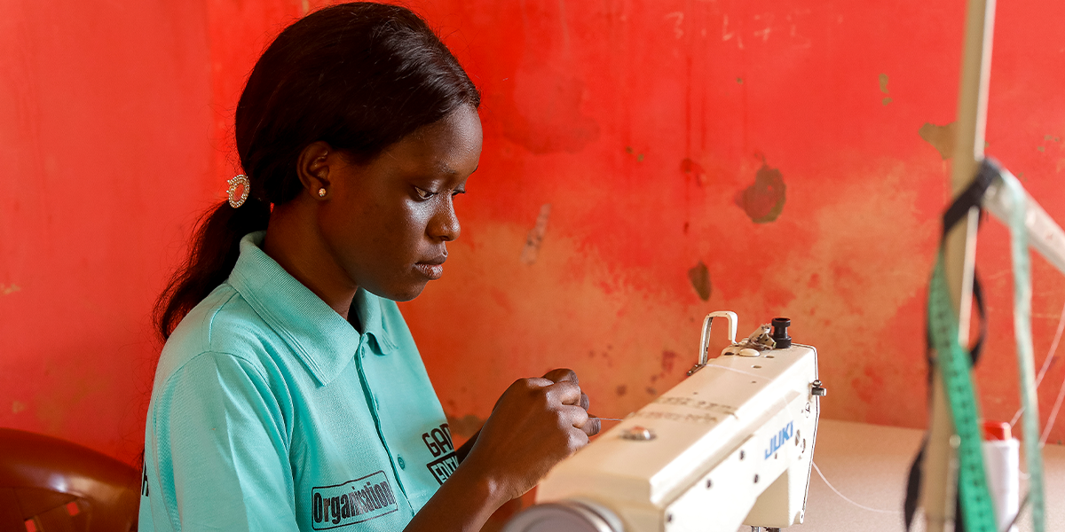 Woman sewing