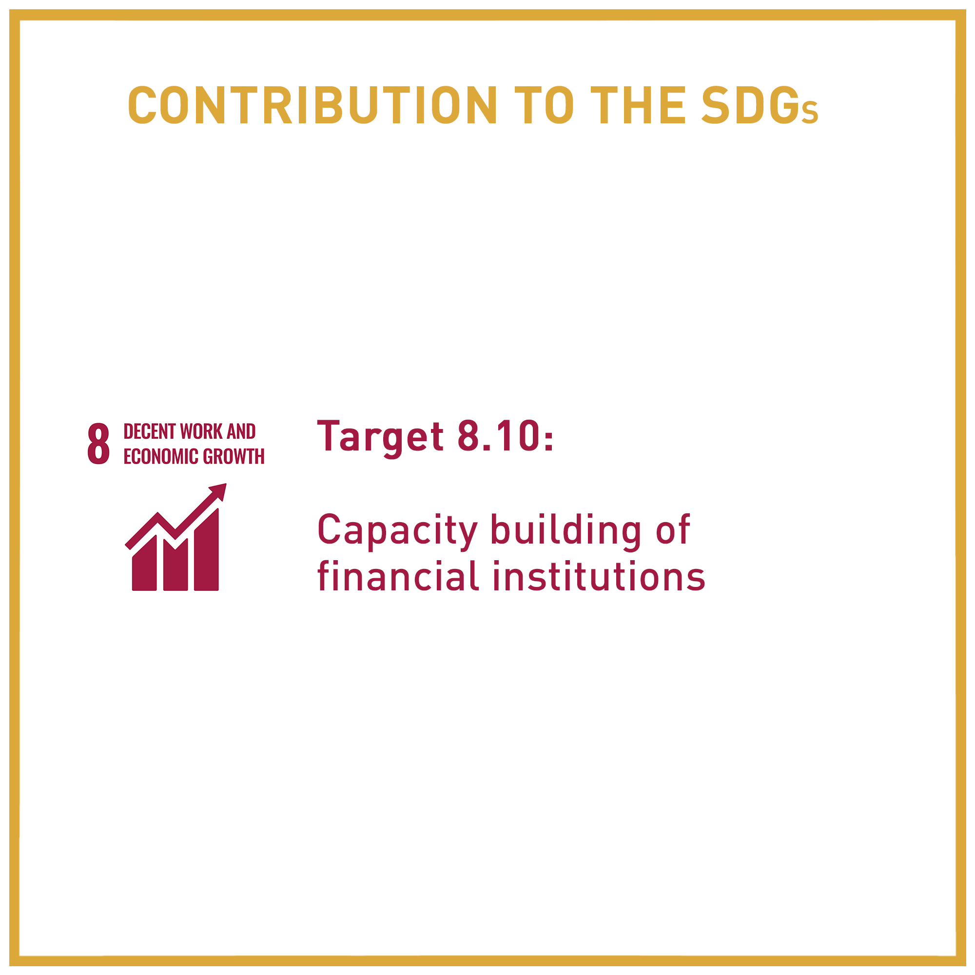 Strengthening the microfinance sector: contribution to the SDGs