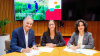 Edgardo Perez Preciado, Bénédicte Godefroid y Laura Foschi firman el acuerdo de asociación. Copyright ADA